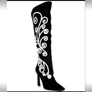 black suede Tall Heeled boots